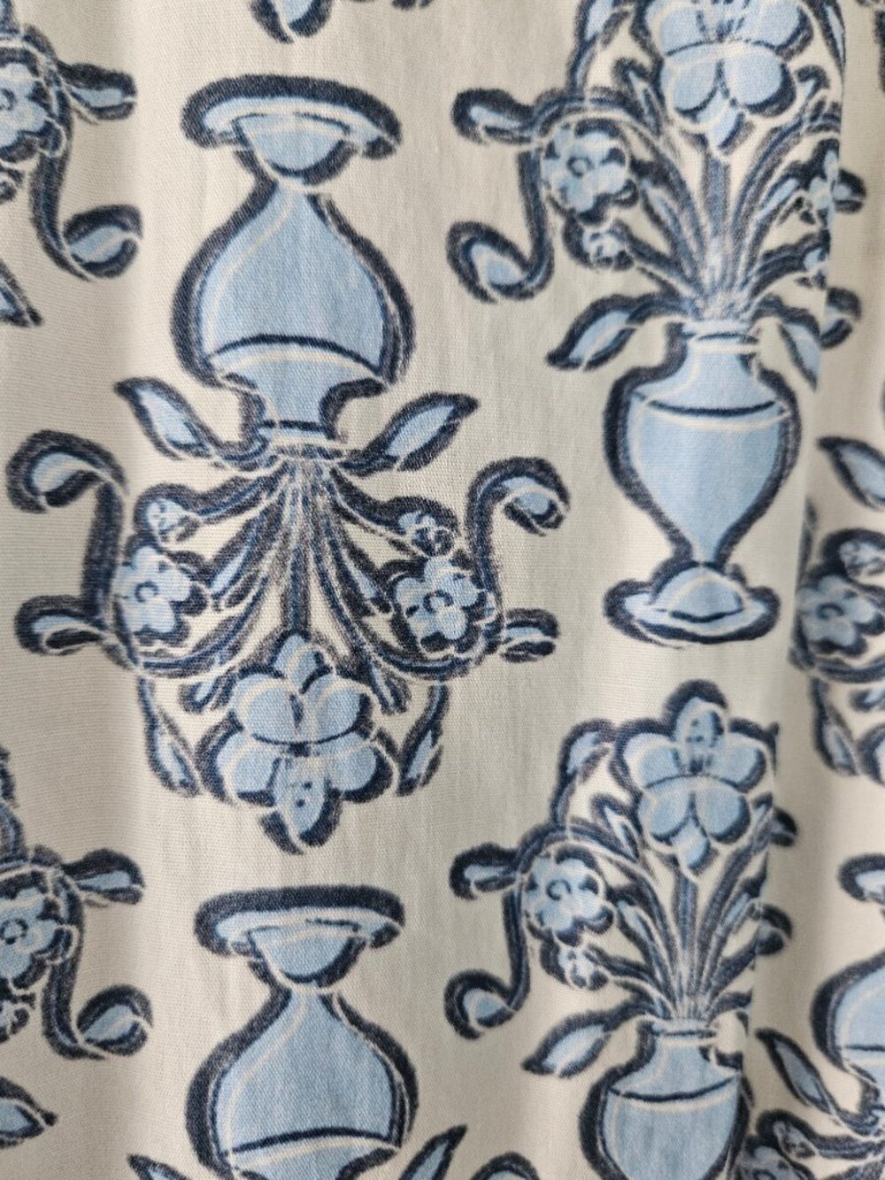 Magari Italy Blue& White Floral Urn Mixed Floral Print Maxi Dress Size M - Picture 3 of 13